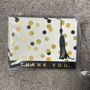 Hallmark White and Gold Graduation Thank You Cards
